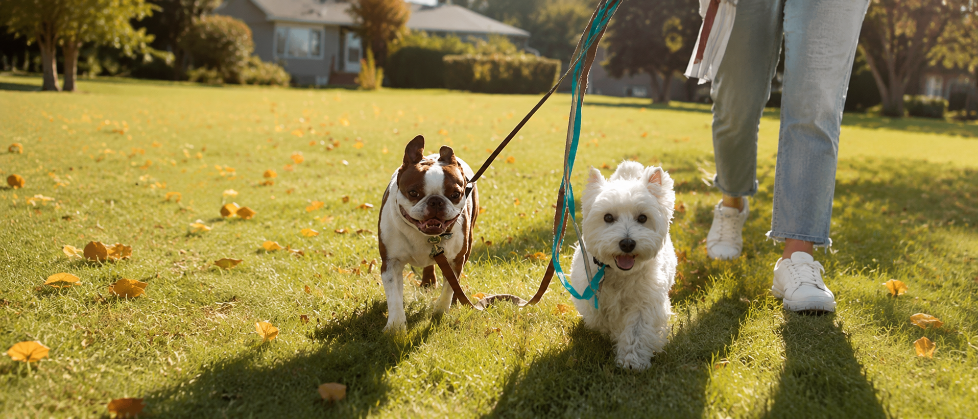 Pet enjoying an outdoor walk