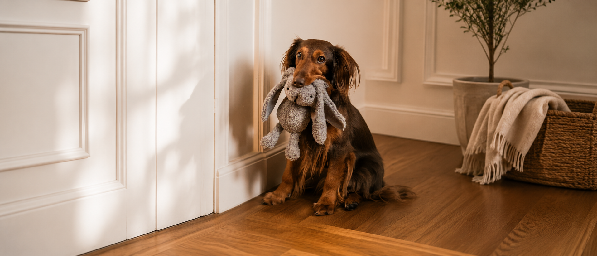 A relaxed everyday moment shared with pets at home